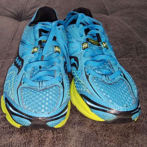 Saucony Mirage Blue/Yellow Size 8.5 Womens Running ShoeProgrid Lite. Excellent - Picture 4 of 7